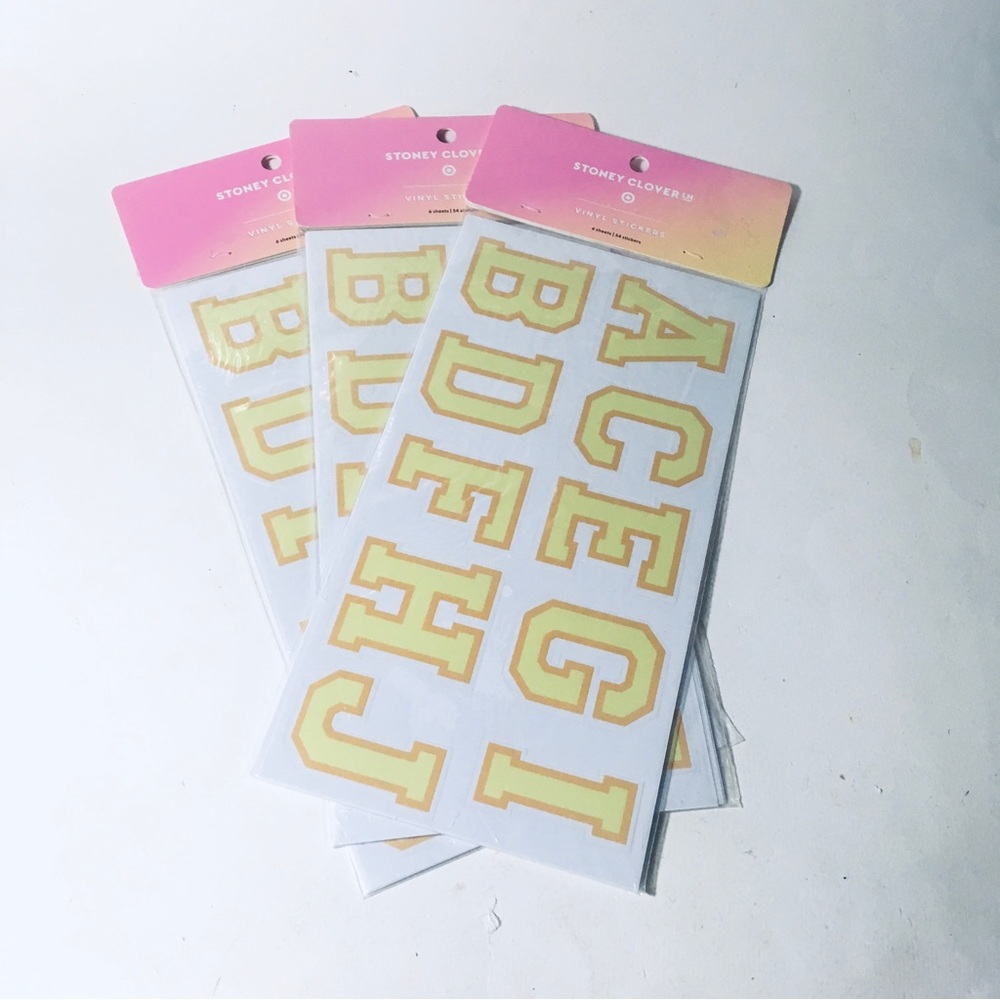 Stoney Clover Lane x Target Yellow Letter Vinyl Stickers - 3 Packs